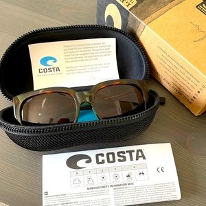 Costa Waterwoman Shiny Palm Tortoise Sunglasses with Polarized Polycarbonate